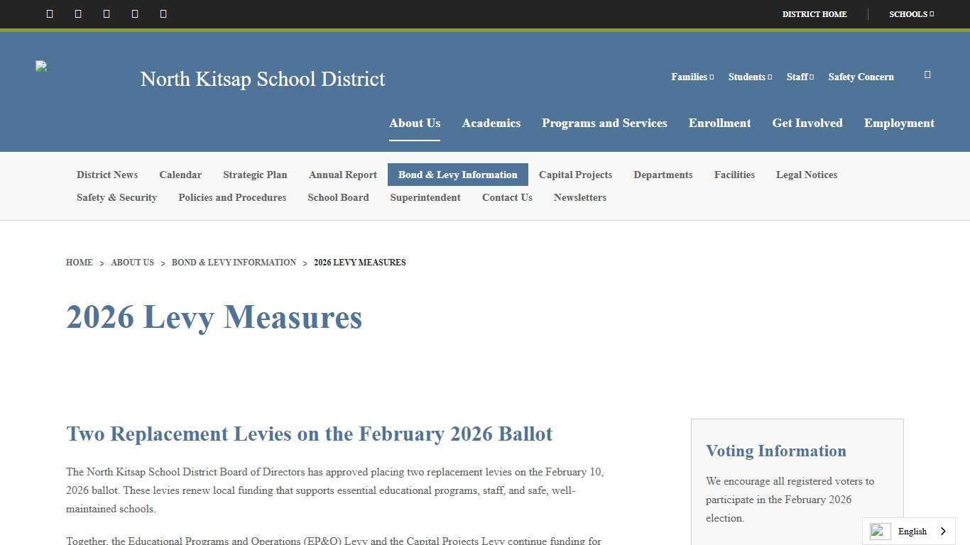 2026 Levy Measures - North Kitsap School District 400